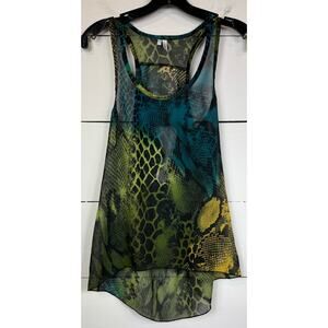 Studio Y Black & Green Tank Top Women's Size Small